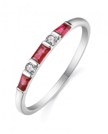 BAGUETTE COLORED STONE DIAMOND BAND (TR3281)